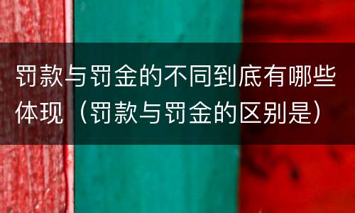 罚款与罚金的不同到底有哪些体现（罚款与罚金的区别是）