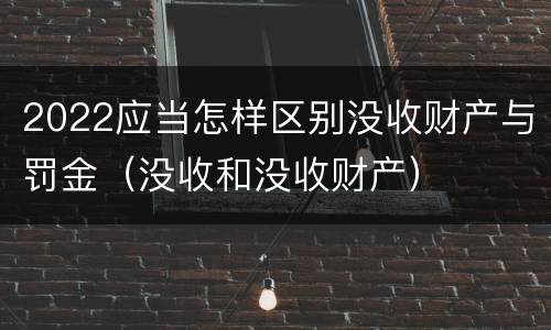 2022应当怎样区别没收财产与罚金（没收和没收财产）