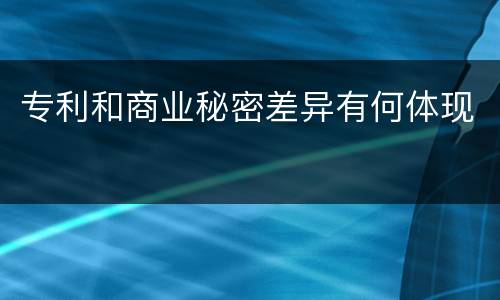 专利和商业秘密差异有何体现