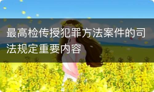 最高检传授犯罪方法案件的司法规定重要内容