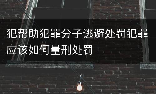 犯帮助犯罪分子逃避处罚犯罪应该如何量刑处罚