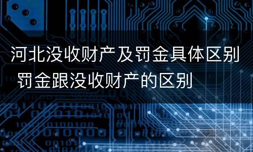 河北没收财产及罚金具体区别 罚金跟没收财产的区别