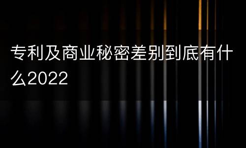 专利及商业秘密差别到底有什么2022