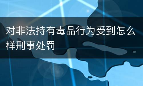 对非法持有毒品行为受到怎么样刑事处罚