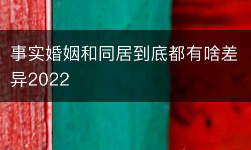 事实婚姻和同居到底都有啥差异2022