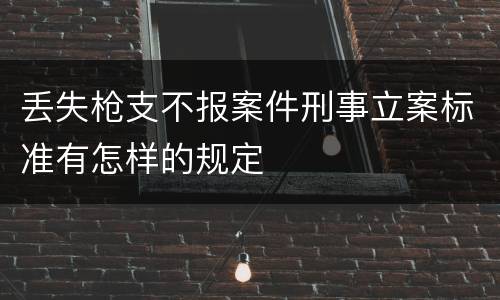 丢失枪支不报案件刑事立案标准有怎样的规定