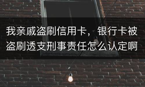 我亲戚盗刷信用卡，银行卡被盗刷透支刑事责任怎么认定啊