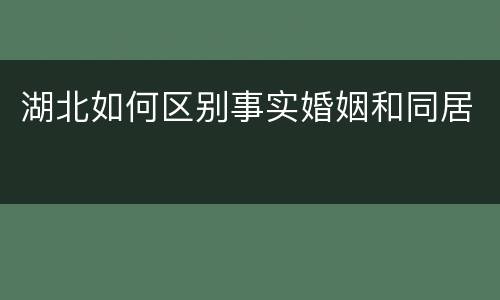 湖北如何区别事实婚姻和同居