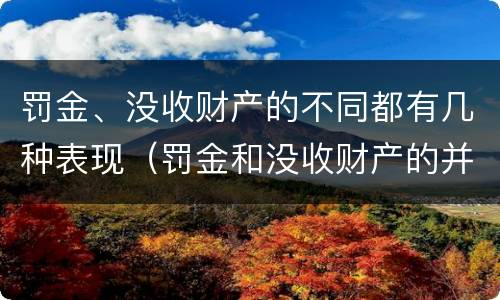 罚金、没收财产的不同都有几种表现（罚金和没收财产的并罚）