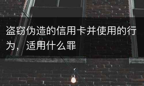 盗窃伪造的信用卡并使用的行为，适用什么罪