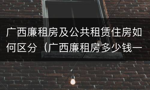 广西廉租房及公共租赁住房如何区分（广西廉租房多少钱一个月）