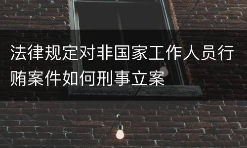 法律规定对非国家工作人员行贿案件如何刑事立案