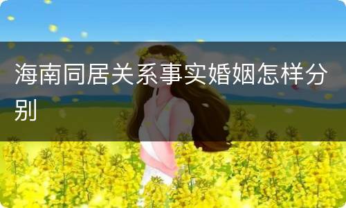 海南同居关系事实婚姻怎样分别