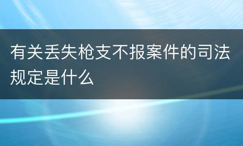 有关丢失枪支不报案件的司法规定是什么