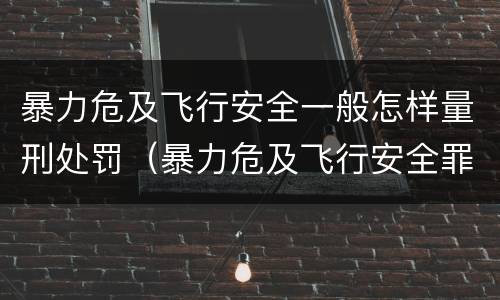 暴力危及飞行安全一般怎样量刑处罚（暴力危及飞行安全罪的构成要件）