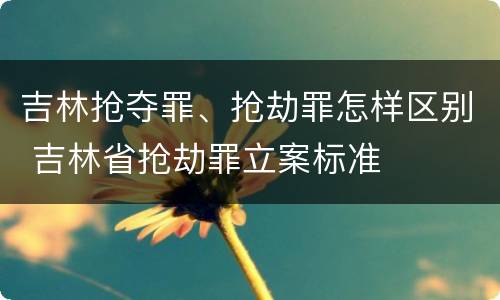 吉林抢夺罪、抢劫罪怎样区别 吉林省抢劫罪立案标准