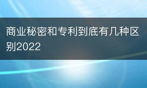 商业秘密和专利到底有几种区别2022