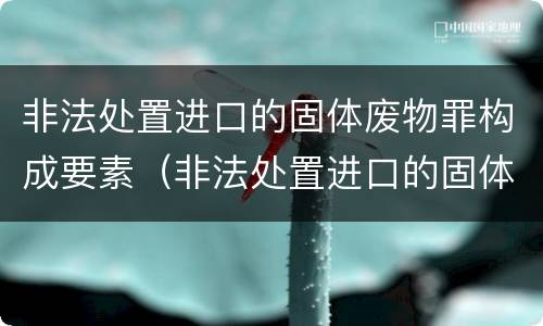 非法处置进口的固体废物罪构成要素（非法处置进口的固体废物罪构成要素不包括）