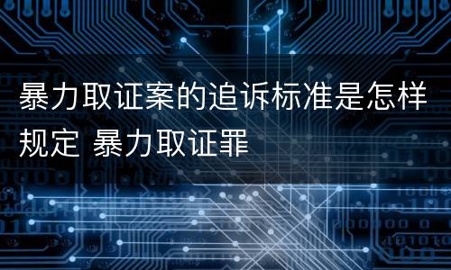 暴力取证案的追诉标准是怎样规定 暴力取证罪