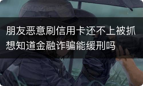 朋友恶意刷信用卡还不上被抓想知道金融诈骗能缓刑吗