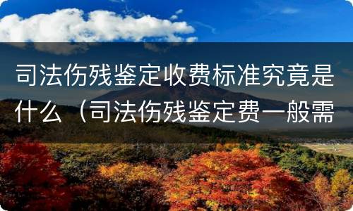 司法伤残鉴定收费标准究竟是什么（司法伤残鉴定费一般需要多少钱）