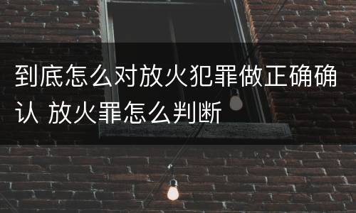 到底怎么对放火犯罪做正确确认 放火罪怎么判断