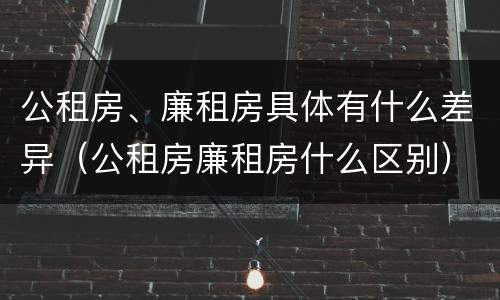 公租房、廉租房具体有什么差异（公租房廉租房什么区别）