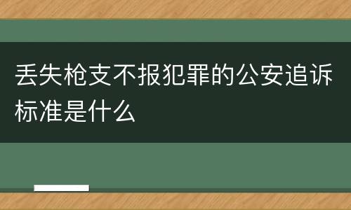 丢失枪支不报犯罪的公安追诉标准是什么