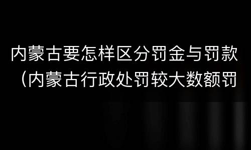 内蒙古要怎样区分罚金与罚款（内蒙古行政处罚较大数额罚款标准）