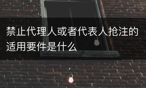 禁止代理人或者代表人抢注的适用要件是什么