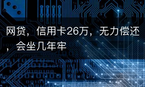 网贷，信用卡26万，无力偿还，会坐几年牢