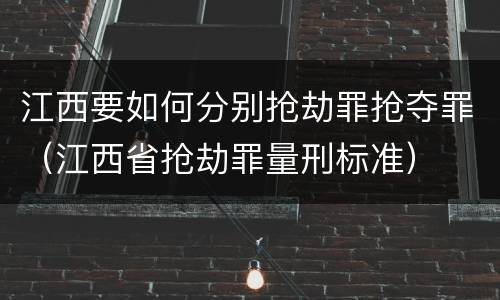 江西要如何分别抢劫罪抢夺罪（江西省抢劫罪量刑标准）