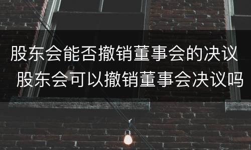 股东会能否撤销董事会的决议 股东会可以撤销董事会决议吗