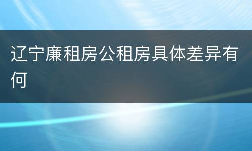 辽宁廉租房公租房具体差异有何