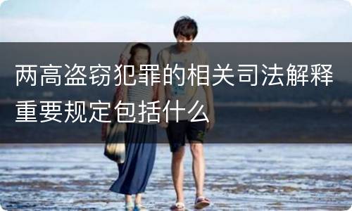 两高盗窃犯罪的相关司法解释重要规定包括什么