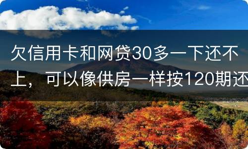 欠信用卡和网贷30多一下还不上，可以像供房一样按120期还吗