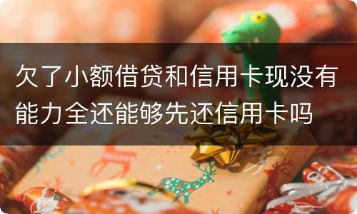 欠了小额借贷和信用卡现没有能力全还能够先还信用卡吗