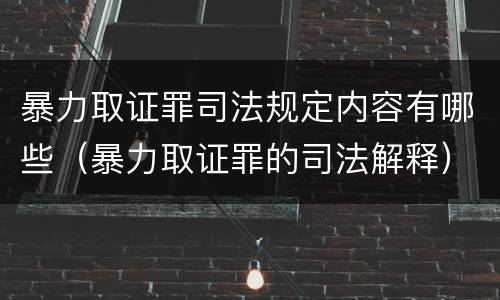 暴力取证罪司法规定内容有哪些（暴力取证罪的司法解释）