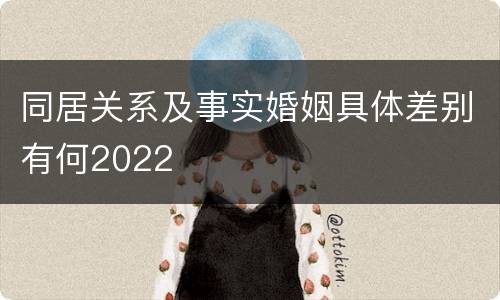 同居关系及事实婚姻具体差别有何2022