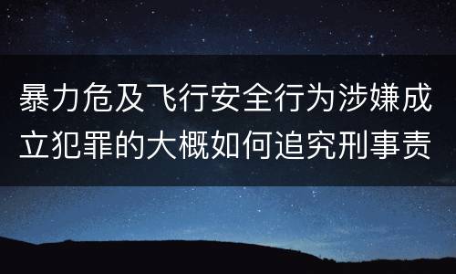 暴力危及飞行安全行为涉嫌成立犯罪的大概如何追究刑事责任