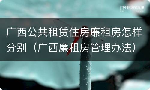 广西公共租赁住房廉租房怎样分别（广西廉租房管理办法）