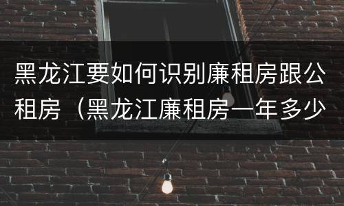 黑龙江要如何识别廉租房跟公租房（黑龙江廉租房一年多少钱）