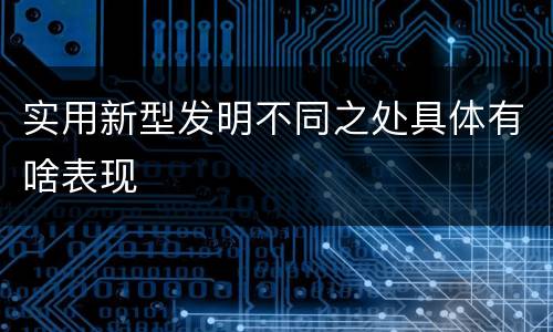 实用新型发明不同之处具体有啥表现