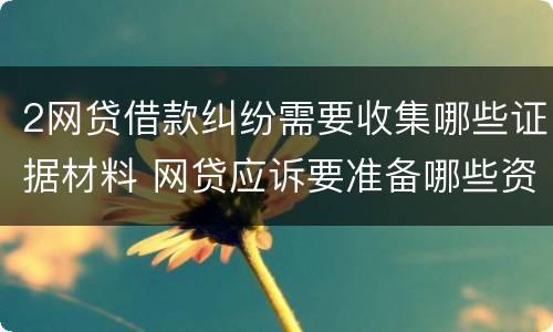 2网贷借款纠纷需要收集哪些证据材料 网贷应诉要准备哪些资料