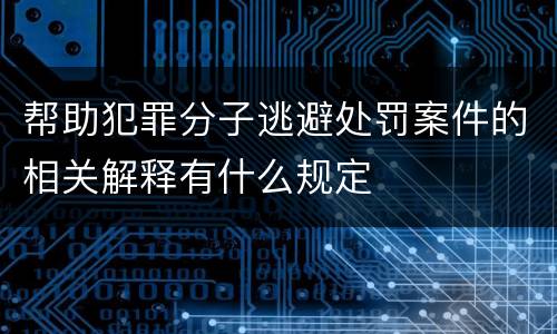 帮助犯罪分子逃避处罚案件的相关解释有什么规定