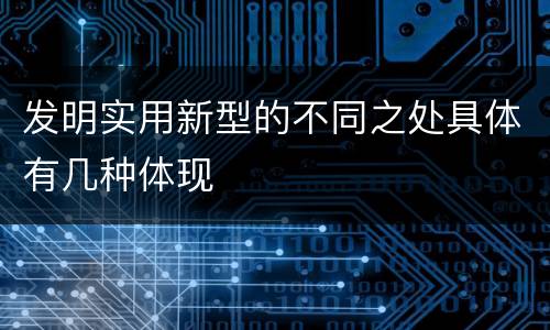 发明实用新型的不同之处具体有几种体现