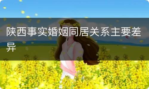 陕西事实婚姻同居关系主要差异