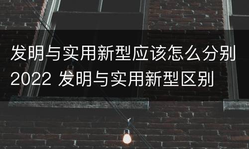 发明与实用新型应该怎么分别2022 发明与实用新型区别