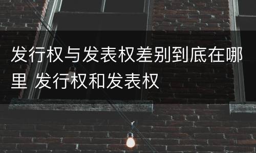 发行权与发表权差别到底在哪里 发行权和发表权