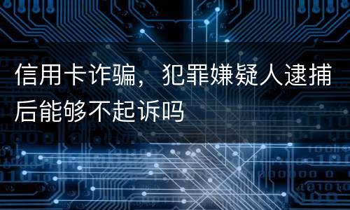 信用卡诈骗，犯罪嫌疑人逮捕后能够不起诉吗